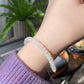 High Quality Natural Rainbow Fire White Opal Donut Sterling silver beaded Bracelet, Gift for her,statement gift