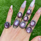 Natural Purple Lepidolite ,purple mica,Vintage style Oval shape ,Mid-century Adjustable Ring,Valentine's Day Gift,anniversary
