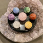 Natural Gemstone 7 Chakra Stones Healing Set with Obsidian Star of David Plate meditation Ornament Decoration