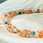 Natural cherry blossom Sakura agate smooth round flower agate grade AAA bead bracelet