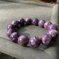 15mm Top Grade Genuine Natural High Grade Silk Shin Purple Charoite,Cat Eyes round Shape Beaded Bracelet