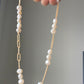 Vintage style freshwater Baroque Pearl purple blue fire shining 14K gold filled necklace multiple wear