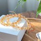 High Grade Natural pyramid Citrine Micro Faceted dark Yellow gold bead bracelet super shinning 8mm 9mm
