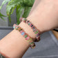 Natural watermelon Multi-color Raw puffy Tourmaline rock Gemstone  Bead Bracelet ,gift for her