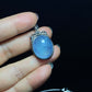 Nature Big Aquamarine Oval shape vintage setting pendant collar Boho Charm Necklace,March Birthstone