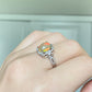 Natural Yellow Orange Colorful Fire illuminate Oval set on S925 Statement Ring,gift for her, holiday gift