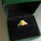 Natural Yellow Orange Colorful Fire illuminate Oval set on S925 Statement Ring,gift for her, holiday gift