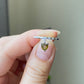Tourmaline heart shape dangle  zircon adjustable ring,gift for her
