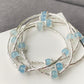 Natural Aquamarine gemstone 4 Layers design multiple gemstone you can pick Round bracelet Necklace