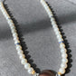 Almost Round Natural Pearls with Black mother of pearls Vintage Multiple Use Choker Necklace