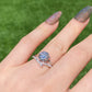 Brilliant cut Moissanite 2 CT. certified sterling silver Star Heart prong Moissanite ring,gift for her,anniversary gift